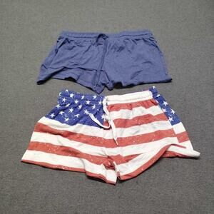 Jaclyn Intimates Pajama Shorts Set Women's Small 2pc American Flag Lounge